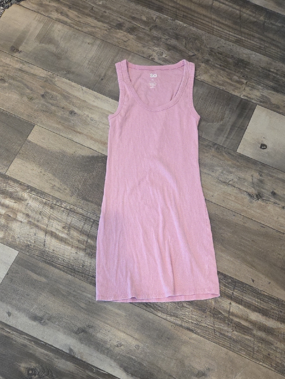 SO Light Pink Ribbed Tank Dress